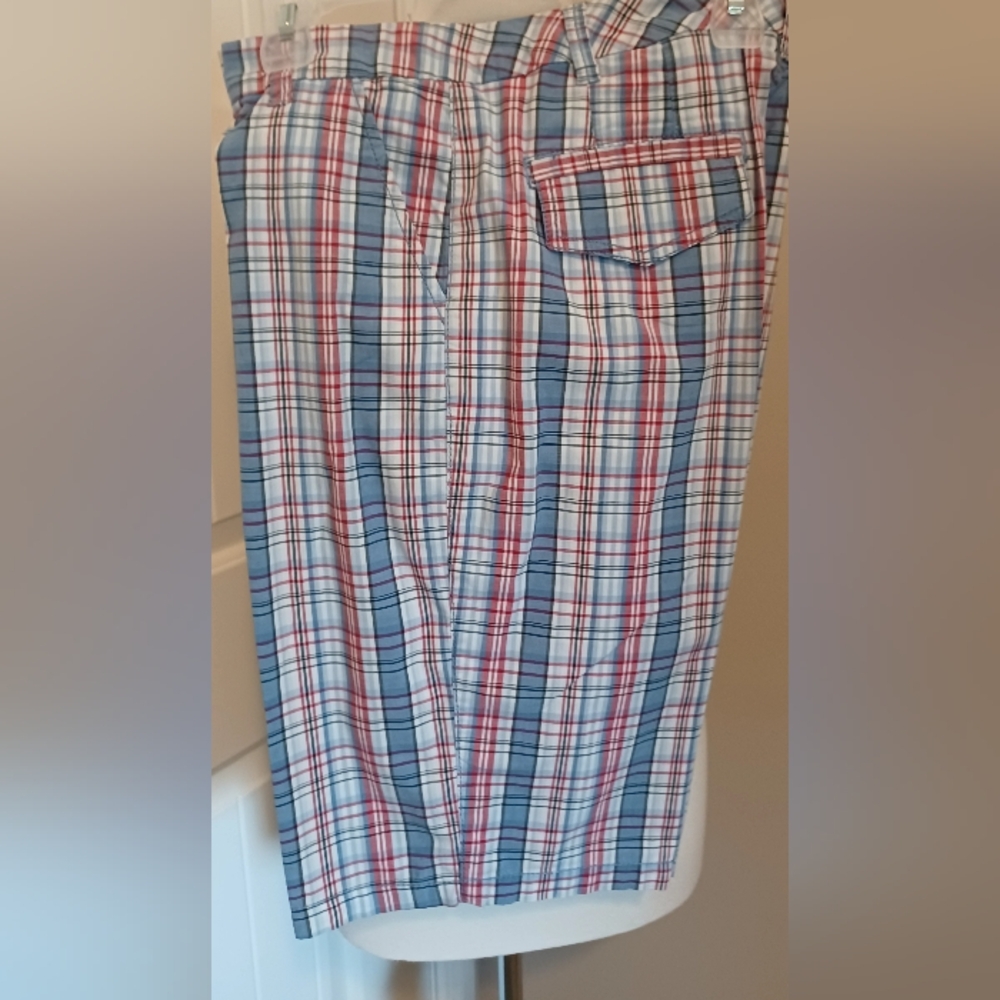 Caribbean Joes Womens Plaid Let Go Shorts Sz 8 Stretch #0222